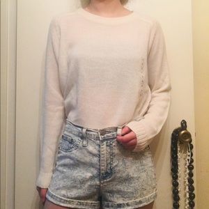 NWT H&M Divided Women's White Basic Knit Long Sleeve Sweater